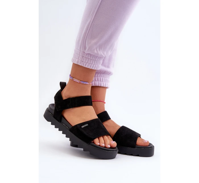 Dámské Semišové Sandály Na Platformě Big Star model 21655456 Černé - Big Star Shoes Dámské Semišové Sandály Na Platformě Big Star model 21655456 Černé - Big Star Shoes