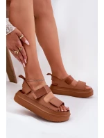 Dámské sandály na platformě se suchým zipem Camel Nitepira Dámské sandály na platformě se suchým zipem Camel Nitepira