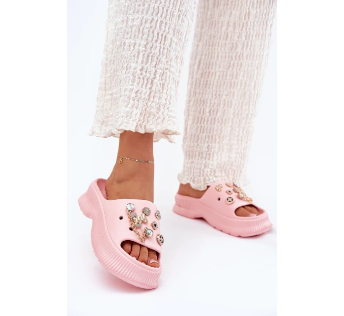 Pěnové Dámské Pantofle Se Zlatými Prstýnky Růžové Hortiana Pěnové Dámské Pantofle Se Zlatými Prstýnky Růžové Hortiana