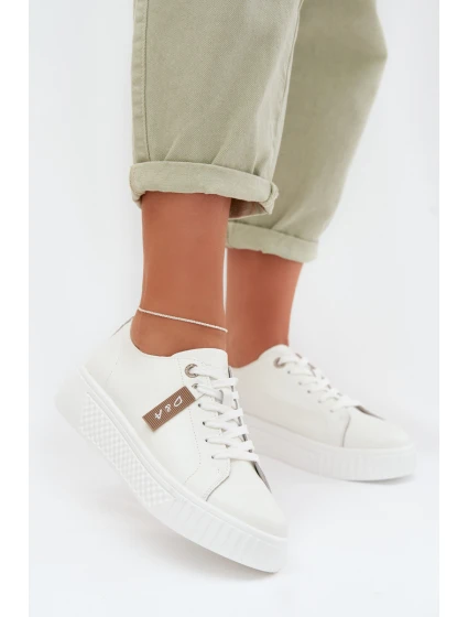Dámské tenisky z přírodní kůže model 22027794 bílé - D&A