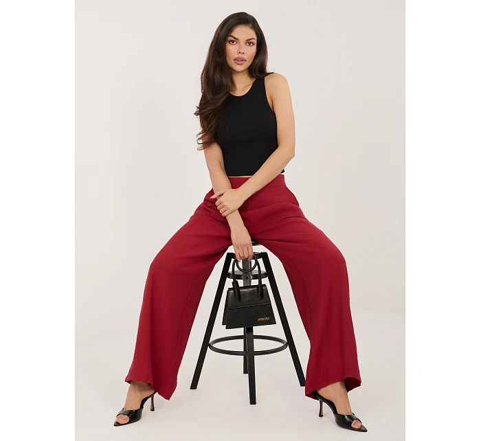 Kalhoty D60103M62449E3 tmavě červená