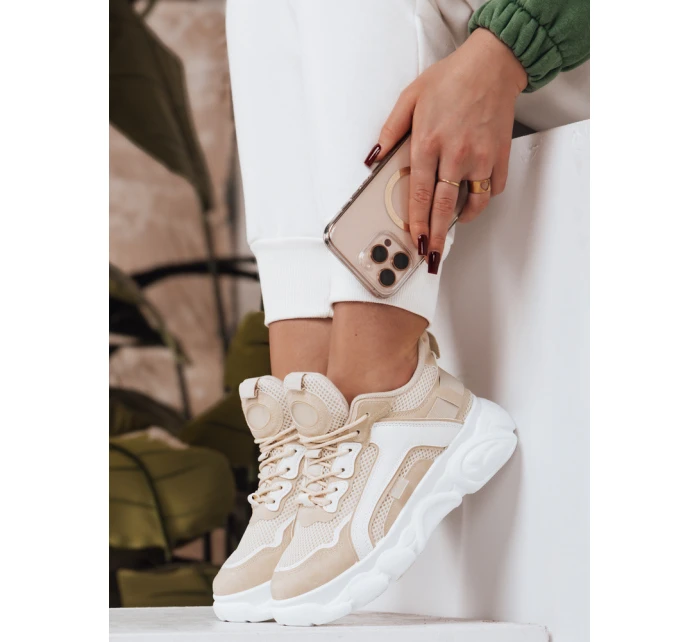 dámské tenisky béžové model 21964445 - Dstreet dámské tenisky béžové model 21964445 - Dstreet