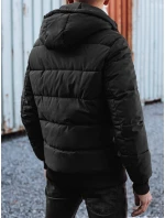 Pánská prošívaná zimní bunda s kapucí černá FashionStreet TX4948