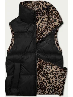 Černo-panteří oboustranná krátká vesta S'West (B8346-1)