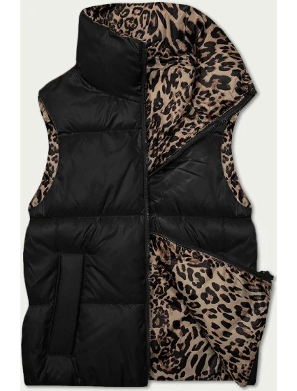 Černo-panteří oboustranná krátká vesta S'West (B8346-1)