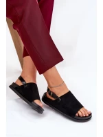 Dámské Sandály Z Eko Semiše Na Platformě Černé Migola Dámské Sandály Z Eko Semiše Na Platformě Černé Migola