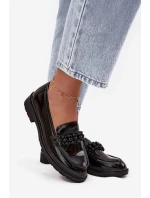 Dámské lakované mokasíny s korálky S.Barski model 21713917 Černé - D&A