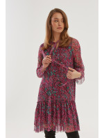 Monnari Šaty Vzorované síťované šaty Multi Pink