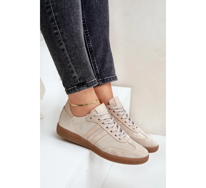 Zazoo N1068 Semišové Nízké Dámské Tenisky Béžové Zazoo N1068 Semišové Nízké Dámské Tenisky Béžové