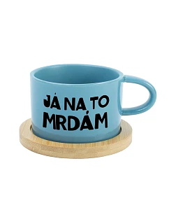 JÁ NA TO MRDÁM - modrý hrníček makronka 200 ml