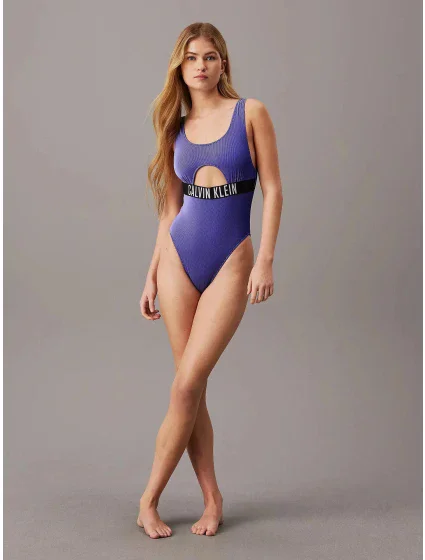 Dámské jednodílné plavky KW0KW02640 C86 modré - Calvin Klein Dámské jednodílné plavky KW0KW02640 C86 modré - Calvin Klein