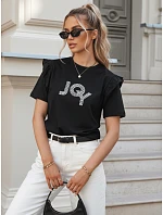 Dámské bavlněné tričko JOY černé FashionStreet RY2526