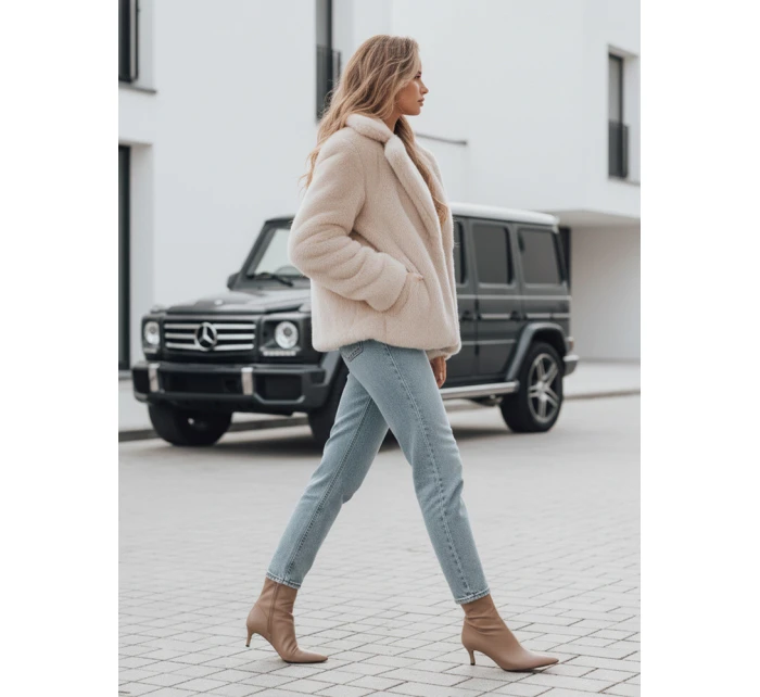 Dámský krátký béžový model 21990776 - Dstreet Dámský krátký béžový model 21990776 - Dstreet