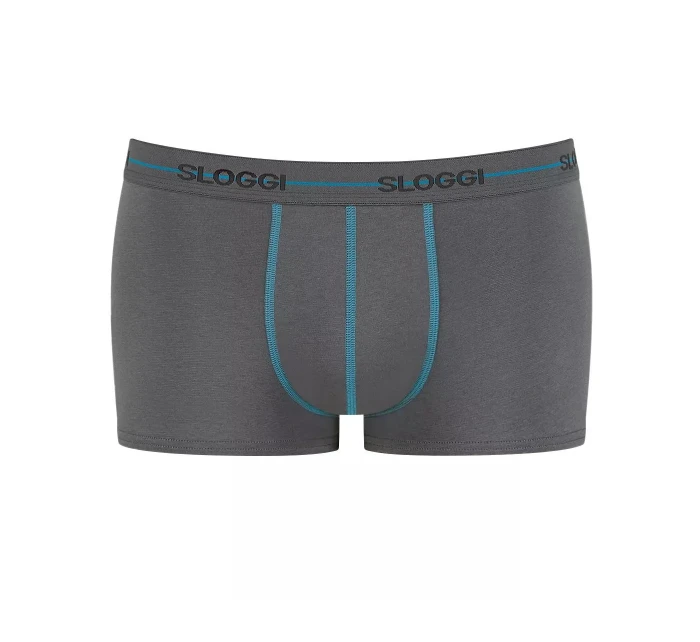 Pánské boxerky Start Hipster C2P box - BROWN - LIGHT COMBINATION - šedá- černá M003 - SLOGGI Pánské boxerky Start Hipster C2P box - BROWN - LIGHT COMBINATION - šedá- černá M003 - SLOGGI