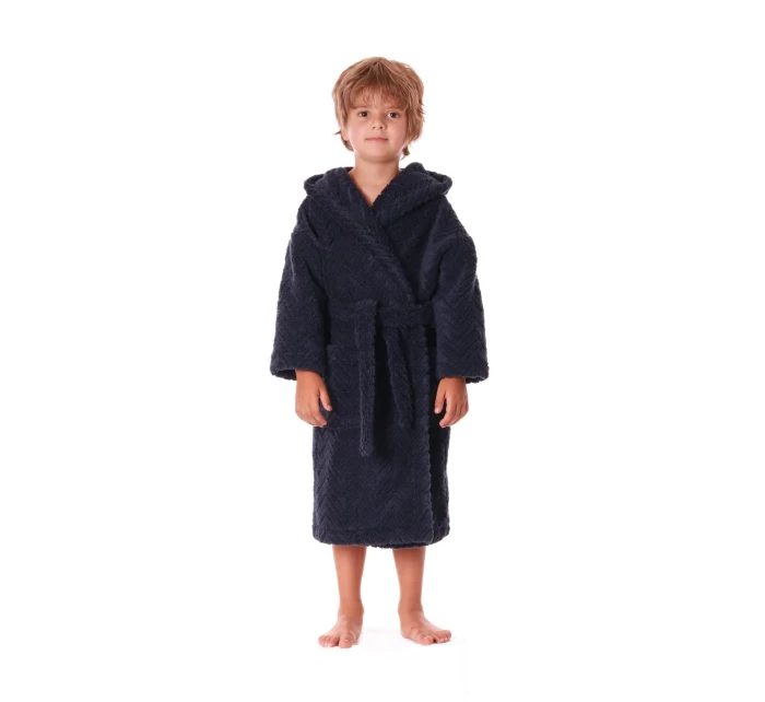 Dětský župan Athena s kapucí 9116 tmavě modrá - Vestis