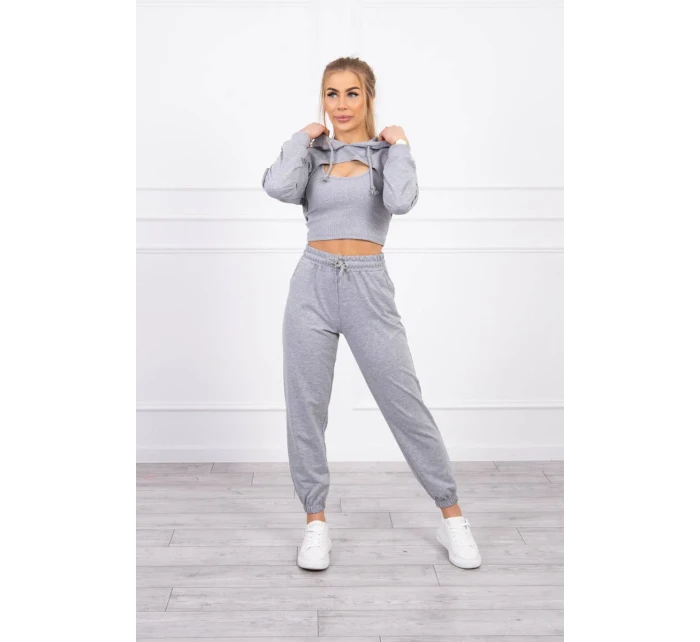 3dílná bavlněná souprava šedá