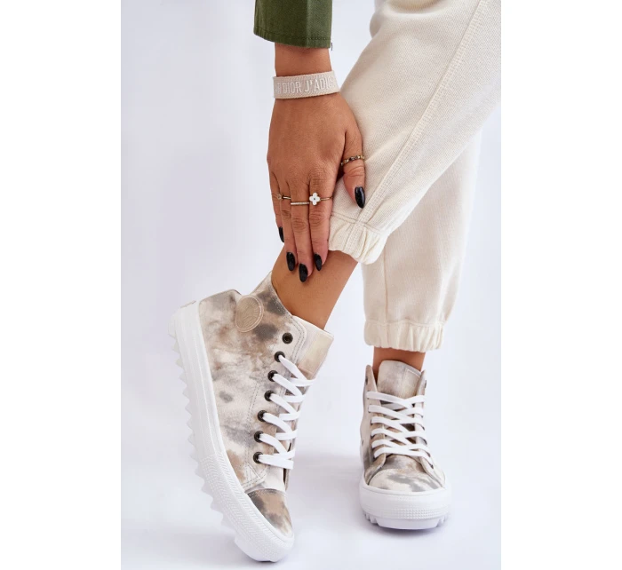 Dámské tenisky High Big Star LL274047 Bílá a zelená