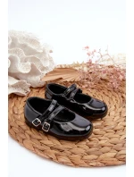 Lakýrované dětské baletky s proužky Černé Margenis Lakýrované dětské baletky s proužky Černé Margenis