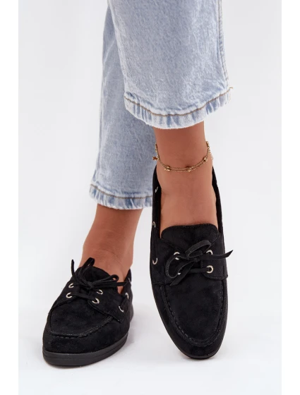 Dámské semišové mokasíny Big Star RR274948 Černé Dámské semišové mokasíny Big Star RR274948 Černé