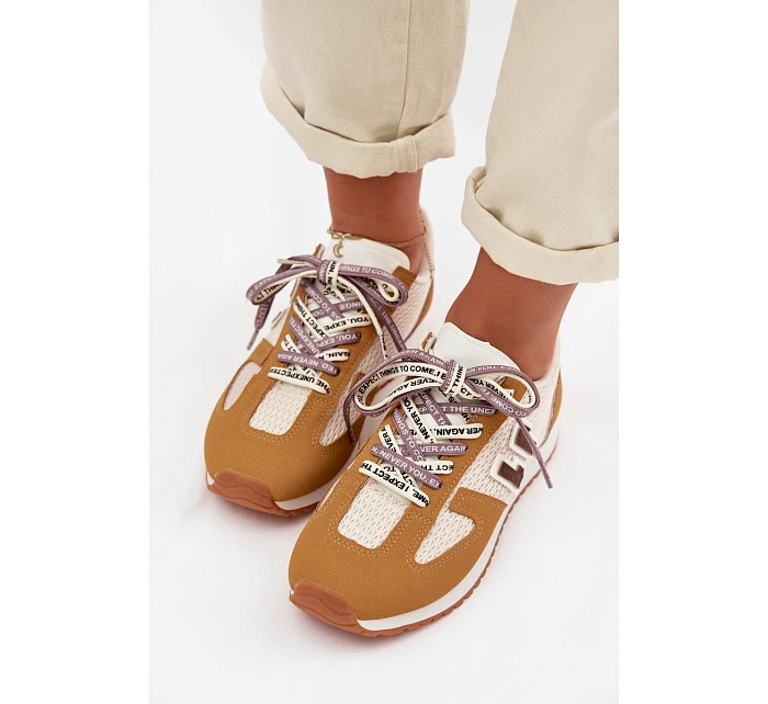 Dámské Tenisky s Ozdobným Šněrováním Žluté model 22039808 - Boto