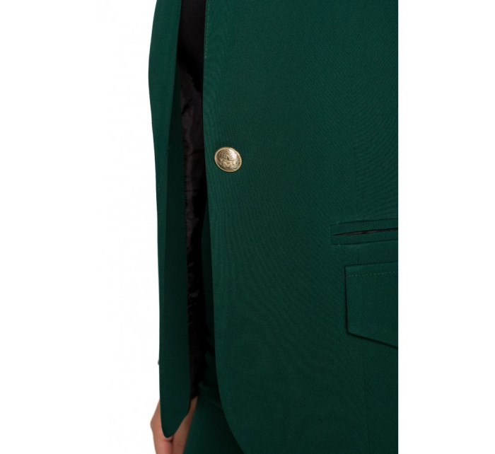 K141 Bunda s dvojitou kapsou a klopou - lahvově zelená