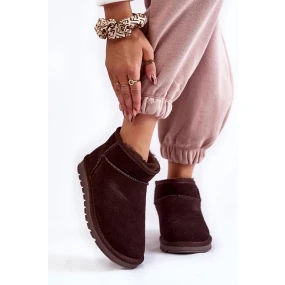 Dámské semišové nízké boty do sněhu Hněde Shelie Dámské semišové nízké boty do sněhu Hněde Shelie