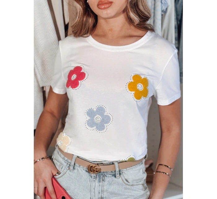 Dámské květinové tričko DAISYLA bílé FashionStreet RY2742
