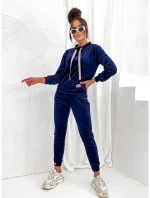 Tmavě modrý velurový dámský komplet model 20878962 - Moon