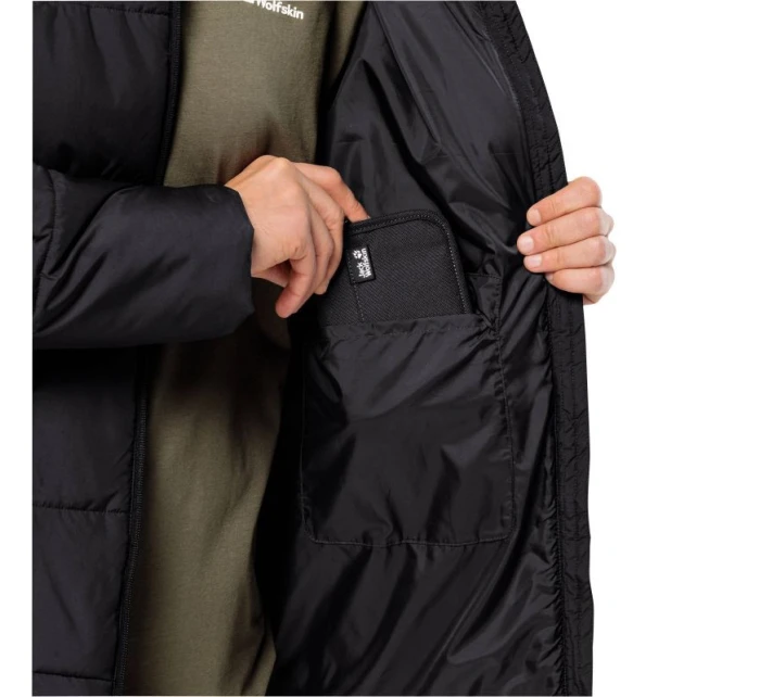 Jack Wolfskin pánská přechodná bunda DEUTZER LONG JKT M black prodyšná tkanina black (1207451_6000) pánské