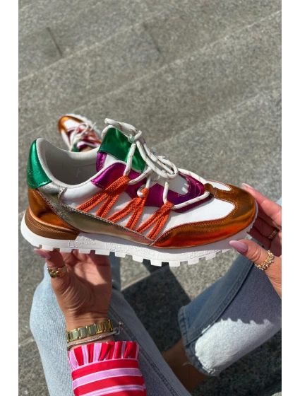 Kožené Polobotky Tenisky Dámské model 21693239 Multicolor - Artiker