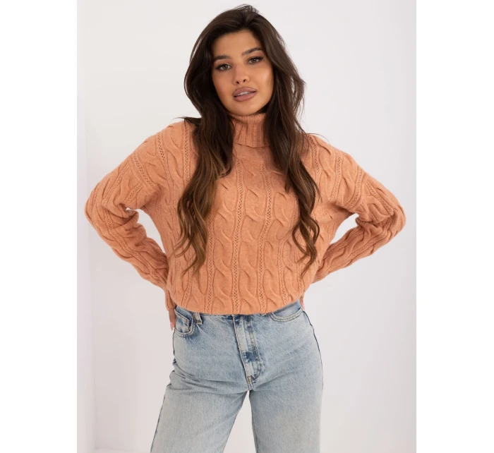 Sweter AT SW model 20459105 jasny pomarańczowy - FPrice Sweter AT SW model 20459105 jasny pomarańczowy - FPrice