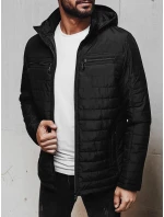Pánská prošívaná bunda s kapucí černá Dstreet TX5009