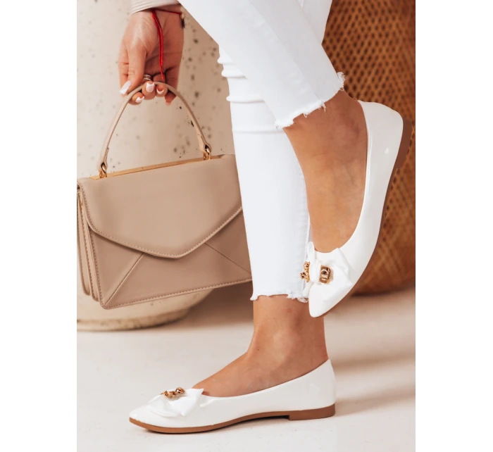 Dámské baleríny TEDBOW na podpatku bílé FashionStreet ZY0768