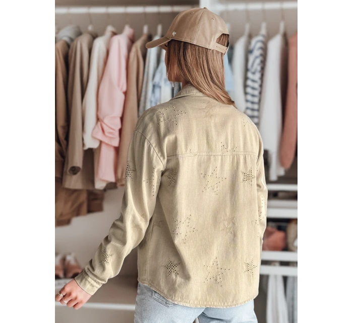 Dámská přechodná bunda v jedné velikosti v hvězdách STRASHINE hnědá FashionStreet TY4847 Dámská přechodná bunda v jedné velikosti v hvězdách STRASHINE hnědá FashionStreet TY4847