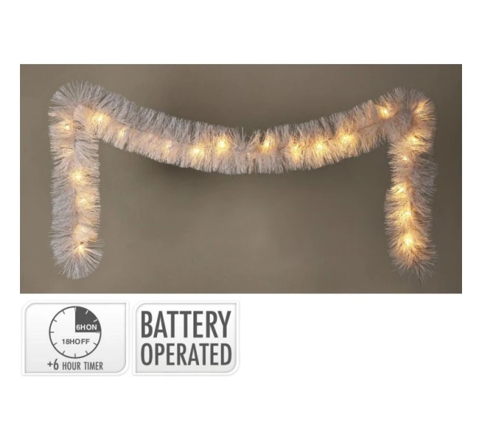 DEKORAČNÍ GIRLANDA 270CM 26LED BÍLÁ