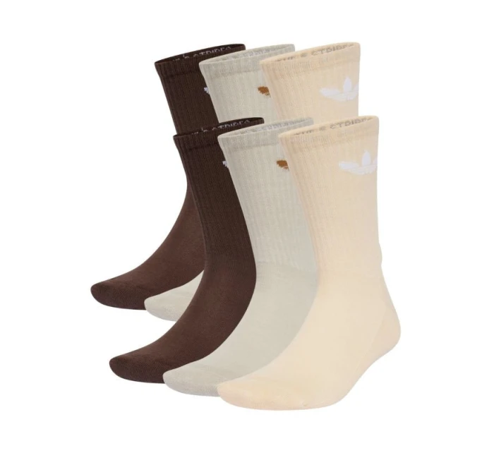Adidas Trefoil Cushion Crew Socks 6 párů béžová, hnědá IX5274