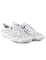 Dámské ažurové kožené polobotky bílé T.Sokolski 1302