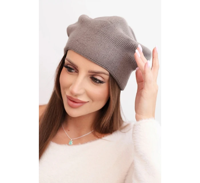 Dámská zimní čepice z vlny s a prodlouženými stranami fialová model 21865200 - K-Fashion