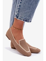 Dámské ploché kožené mokasíny světle hnědé Selisa