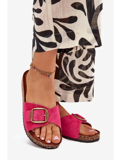 Dámské pantofle s přezkou na korkové platformě – fuchsiová Zavira Dámské pantofle s přezkou na korkové platformě – fuchsiová Zavira