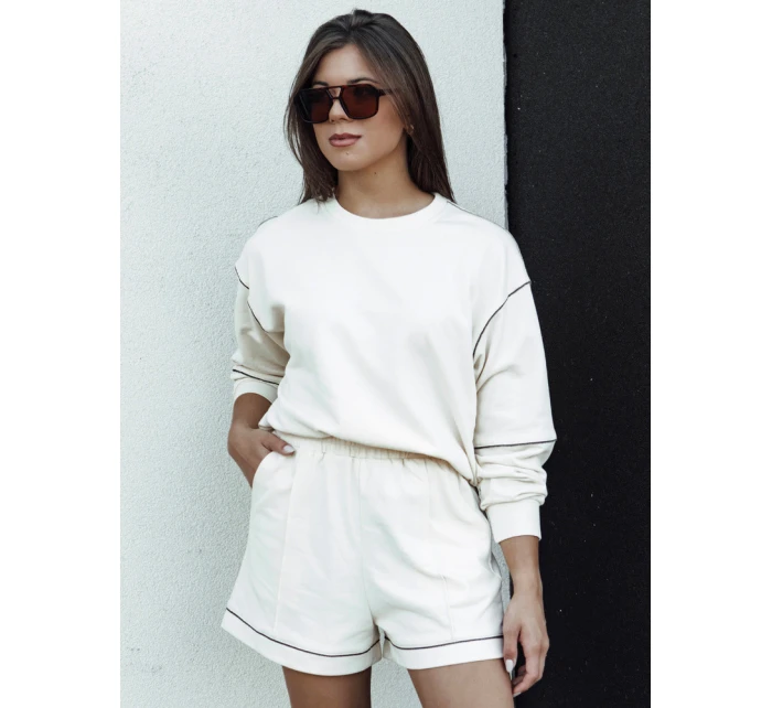 Dámský teplákový komplet PULGAR ecru FashionStreet AY1054 Dámský teplákový komplet PULGAR ecru FashionStreet AY1054