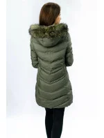 PIKOWANA KURTKA DAMSKA ZIMOWA Z KAPTUREM KHAKI model 21241763 - SPEED.A