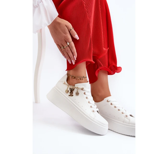 Dámské tenisky s ozdobou Bílé model 21659061 - Boto Dámské tenisky s ozdobou Bílé model 21659061 - Boto