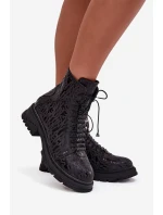 Kožené workery dámské zateplené na zip model 21712033 Černé - Artiker