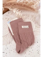 Teplé dámské ponožky s vlnou hnědé