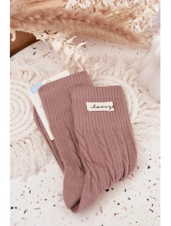 Teplé dámské ponožky s vlnou hnědé