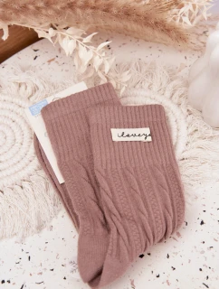 Teplé dámské ponožky s vlnou hnědé