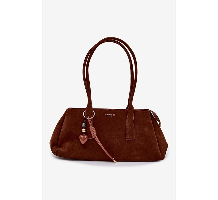 Eko semišová kabelka s přívěskem Camel Nelina