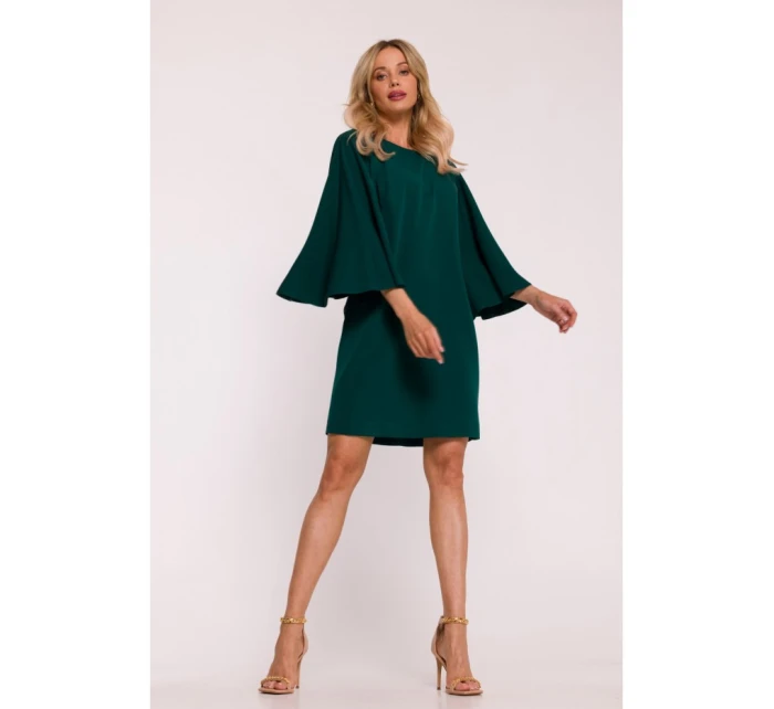 S426 Mini šaty s netopýřími rukávy - zelené S426 Mini šaty s netopýřími rukávy - zelené