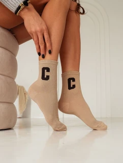 Dámské Bavlněné Ponožky S model 21679053 C Béžové - Milena